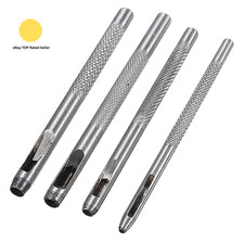 4-Piece Leather Hole Punch Tool Set - Oval & round Hollow Punches (2.5-4.0Mm) F