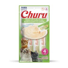 INABA Churu Lickable Pur e Natural Cat Treats Chicken with Scallop Recipe, 4