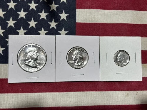 1960 90% Silver Proof Set (Franklin Half, Washington Quarter, Roosevelt Dime)