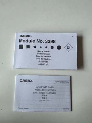 Casio Watch User's Guide 3298 + Warranty Booklet Anleitung Uhr 