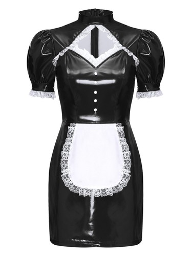 Französisches Dienstmädchen Cosplay Kostüm Kurzarm Bodycon Minikleid für Halloween für Damen - Bild 39 von 51
