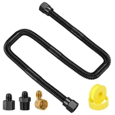3/8" Flex Gas Line, 18” Non-Whistle Gas Connector for NG/LP Fire Pit/Fireplace