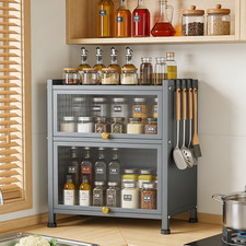 3 Tier Kitchen Storage Cabinet Larder Pantry Cupboard Microwave Stand Shelve UK