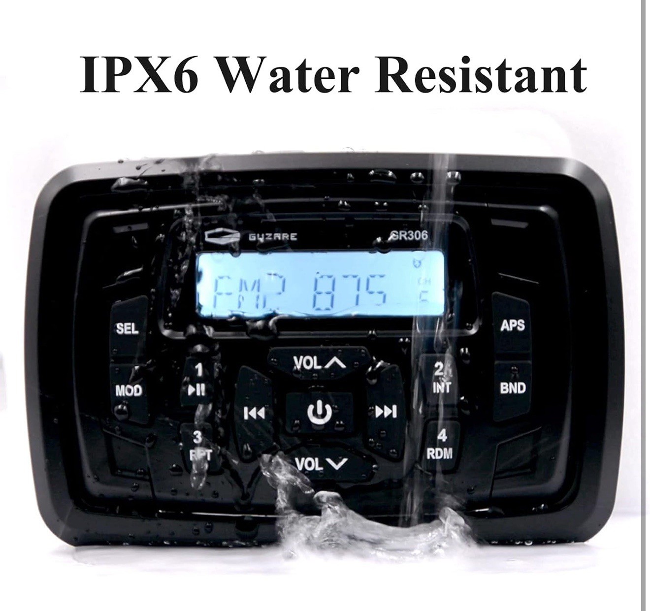 Marine Stereo Bluetooth Audio System Boat Car Waterproof Radio Unit for ATV UTV