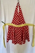 Retro Vtg Style 50s Full Apron Red Polka Dot PinUp Rockabilly Kitchen Waitress