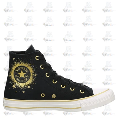 Kids Converse Chuck Taylor All Star Hi Black Gold White A12880F Sneaker Shoe