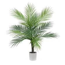 Mainstays 30"H Artificial Indoor Palm Tree in Vanilla Planter,Green,