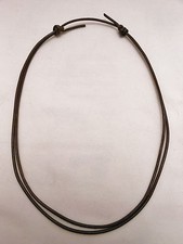 Brown Leather Adjustable 16"-30"- Unisex Cord Choker Necklace - Made in USA