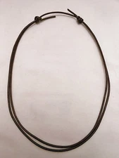 Brown Leather Adjustable 16"-30"- Unisex Cord Choker Necklace - Made in USA