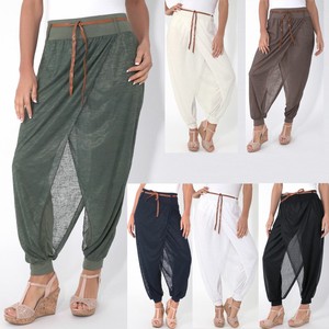 Pantalones Ancho Mujer Bombacho Baggy Cintura Alta Harem Hippie