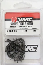 Two (2) Packs VMC Fishing 7384BN Sport Circle Fish Hooks 25/Pk 1/0,2/0,3/0,4/0