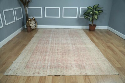 Vintage Turkish Rug, Bohemian Red Rug, Boho Area Rug Carpet, 6.17x9.32 ft H-2060