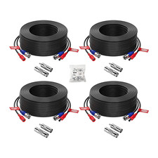 4 Pack 100Ft 30M All-In-One Video Power Cables,Bnc Extension Security Camera Ca