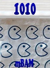 100 PACK NEW BLUE PACMAN 1010 Apple Zip Baggies 1.0x1.0" Mini PACMAN ARCADE