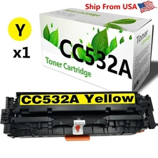1-Pack CC532A 304A Toner Cartridge for CP2025 MF8580CDW Printer (Yellow)