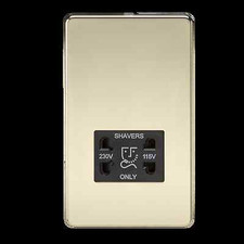 Knightsbridge Screwless Flatplate light switches & sockets POLISHED BRASS range