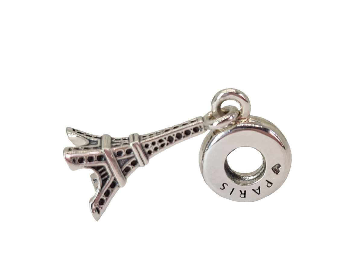Authentic Pandora Silver Paris Eiffel Tower Dangle Love Travel dangle  Charm View 3