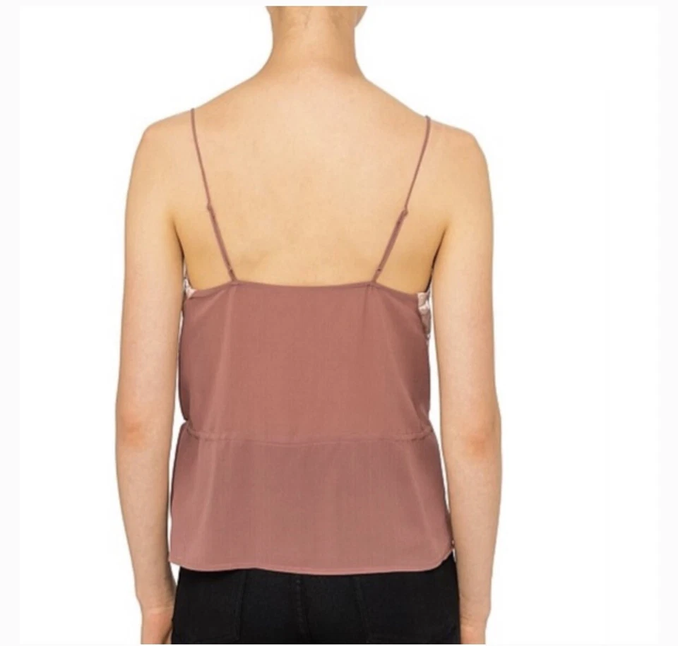 $200 J Brand Women'S Pink Velvet V-Neck Peplum Sleeveless Party Cami Top Size S - Image 3 of 4