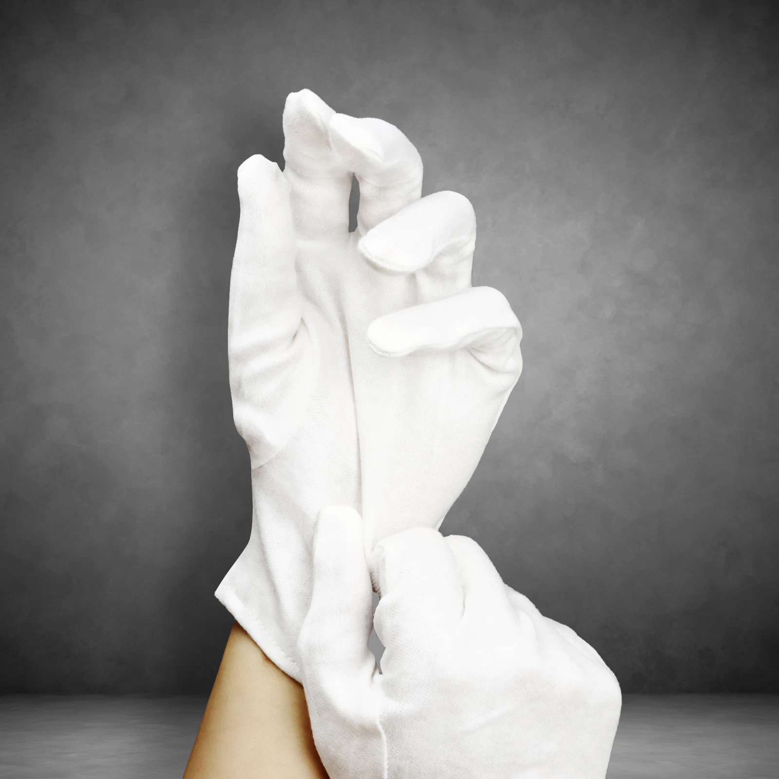 100% Cotton White Gloves For Moisturizing  Work Safety Jewelry Coin Silver Inspection