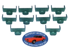 55-80 NOS GM Chevy Side Door Glass Window Channel Run Weatherstrip Clips 10pcs D