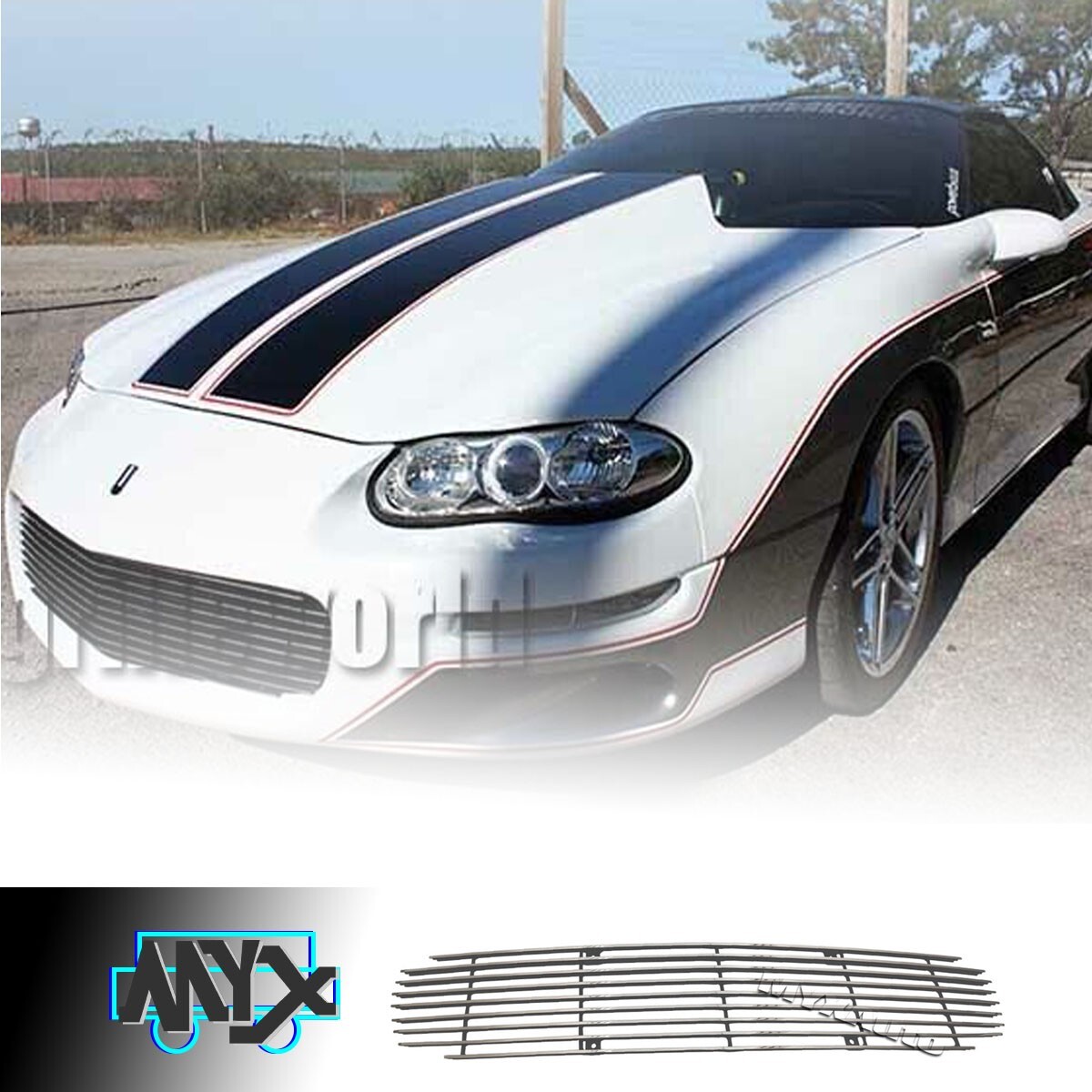 Fits 1998-2003 Chevy Camaro Front Main Upper Billet Grille 98-03 Polished Grill