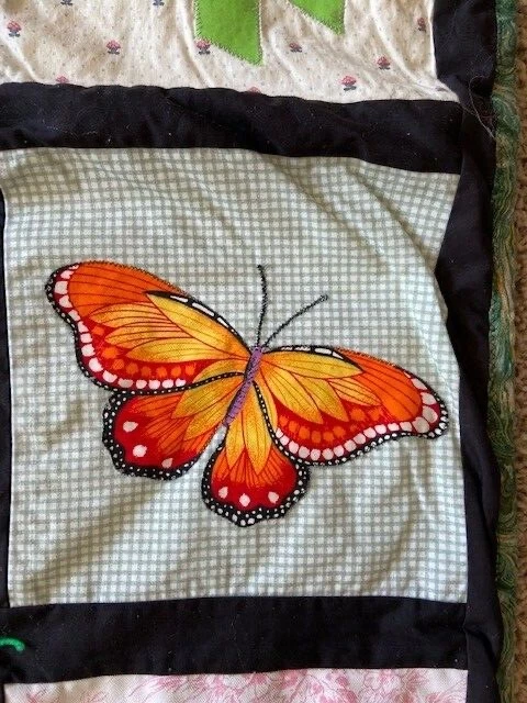 Hand Stitched Breast Cancer Awareness Quilt Various Patterns 64 x 54 EUC - Image 4 of 4