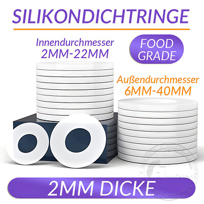 Flachdichtung Silikon Gummi-dichtung Schnurstärke 2MM Flach Dichtung Fittinge
