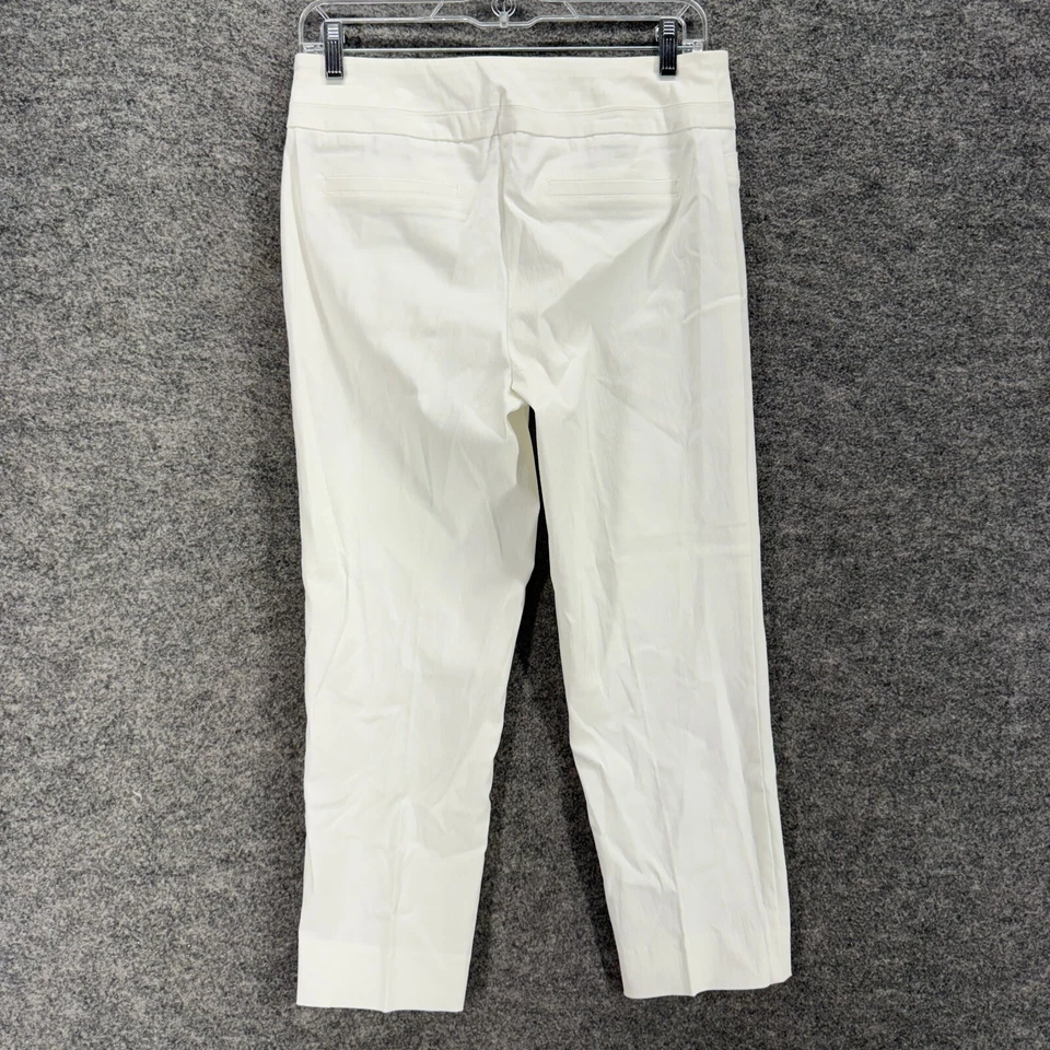 Pantalones Renuar para mujer 4 blancos tiro alto plisados rayón bolsillos rectos Foto 2 de 4