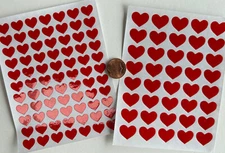 Sweet Lot Tiny RED HEART Stickers Heart Labels Valentine's Day Crafts Scrapbook
