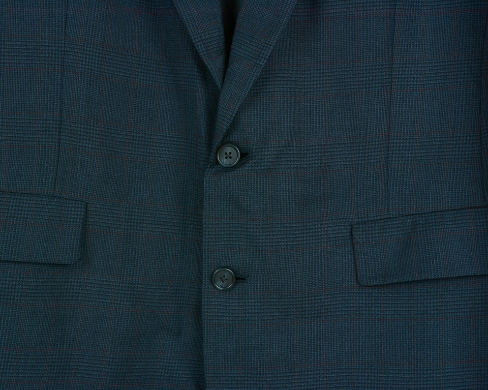 HART SCHAFFNER & MARX UK 40L Wool Blazer Check Suit Jacket Sport VTG Coat USA M - Image 3 of 4