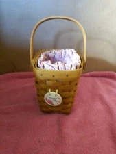 Longaberger Horizon Of Hope American Cancer Society Basket Signed, With Tie On