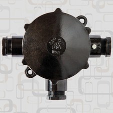 Abzweigdose Bakelit rund Feuchtraum Aufputz Verteiler Dose antik Art déco alt >