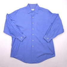 Vintage Brooks Brothers Shirt Mens 17 Blue Makers Button Up USA MADE Long Sleeve