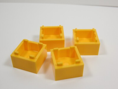 LEGO 4 Bright Yellow Orange 2x2x1 Box Container Open Top P6