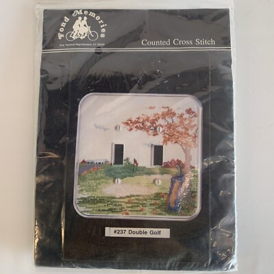 Fond Memories Light Switchplate Cover Counted Cross Stitch Kit #237 DOUBLE GOLF