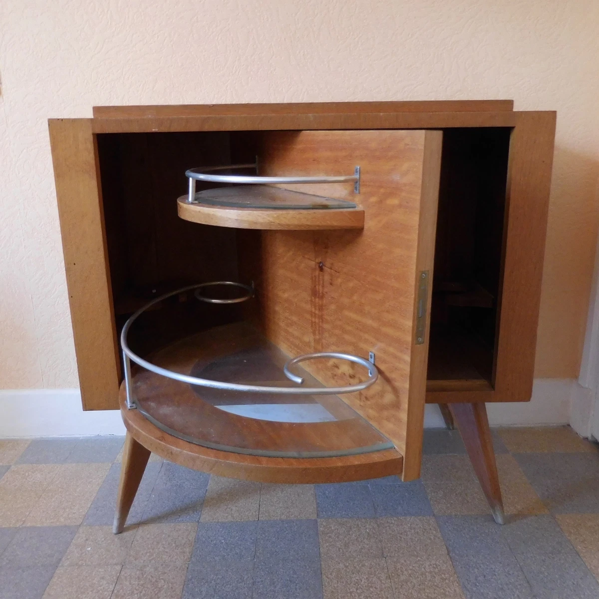 N2059 Mini Bar Furniture Living Room Wood Beech Art Deco Vintage 1930 Design XX