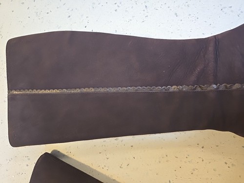 Stivali Ann Taylor Loft Charlize marrone intenso 7M pelle scamosciata dettaglio smerlato - Foto 12 di 19
