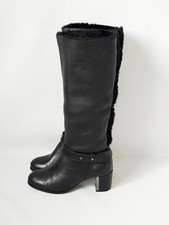 Damen- Langstiefel aus Echtleder und echtem L...