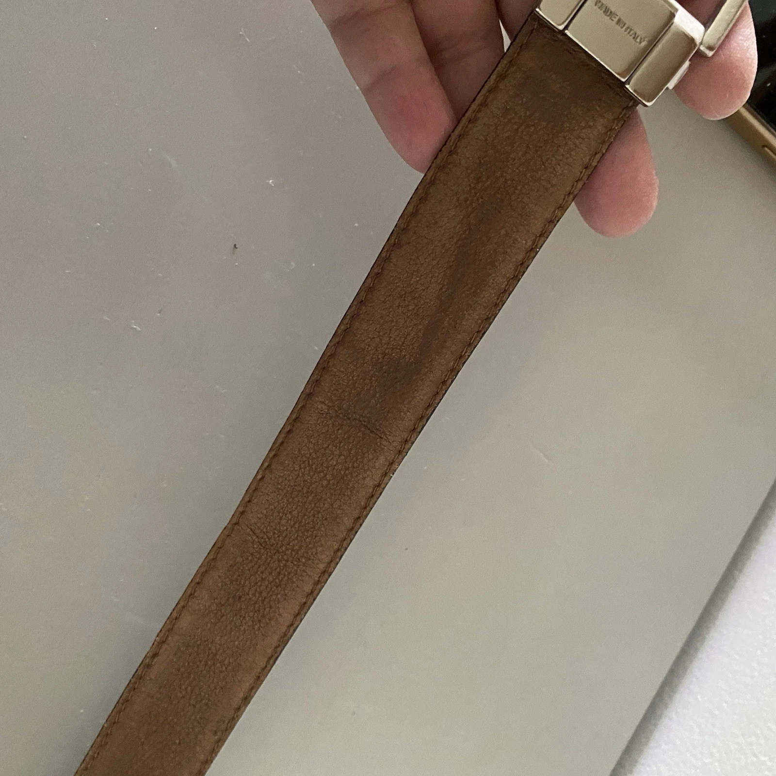 Cintura Gianni Versace in pelle di ciottoli nera larghezza 1" 44" Italia fibbia stile MCM