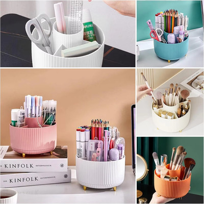 360° Rotierende Make-Up Organizer Box | Kosmetik Pinsel & Lippenstift Halter