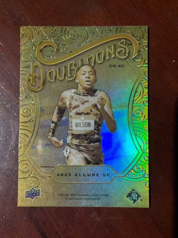 Quincy Wilson 2025 Upper Deck Allure SE #DB-40 Doubloons Track and Field - Image 2 of 2