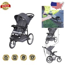 Expedition Jogger Stroller Dash Grey All-Terrain Tires Lockable Swivel Wh...
