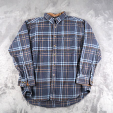 Vintage St Johns Bay Brawny Flannel Shirt Men  s XL Blue Pocket Button