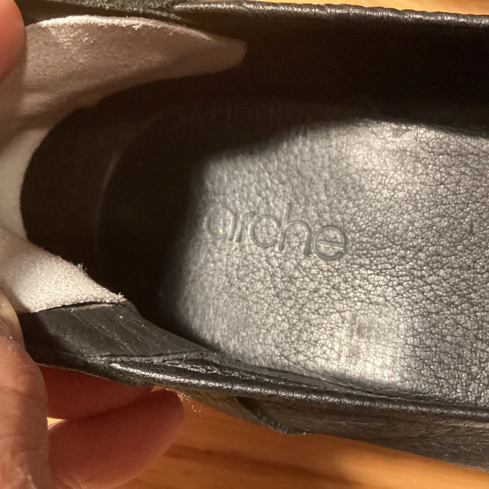 ARCHE ALBAME Flats Black Leather Slip On Women’s Shoes Size 39 US/7’5 - Image 2 of 4