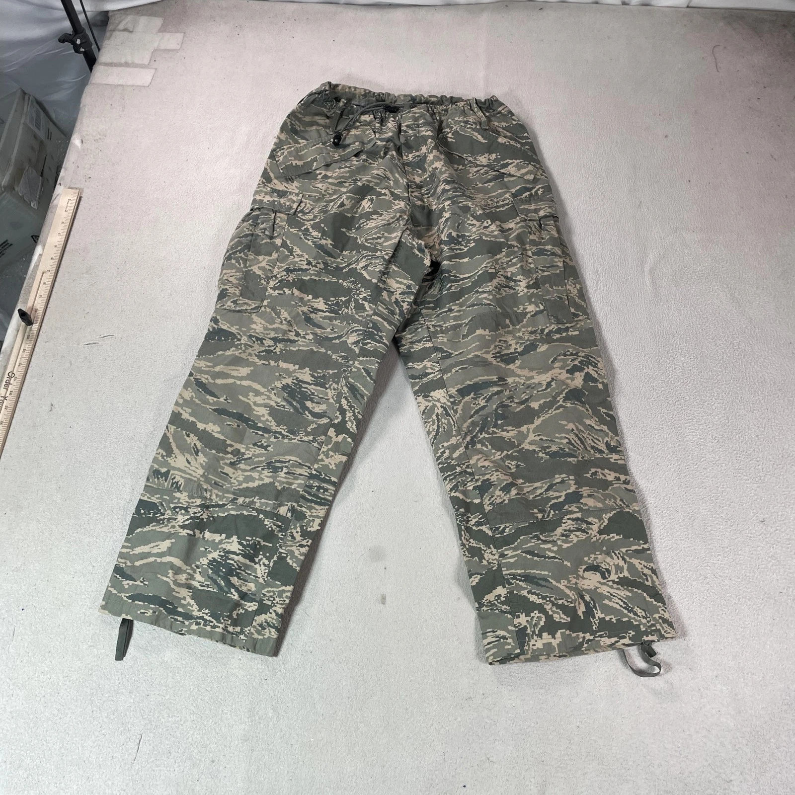 Tiger Stripe Camo Rain Pants Mens 33x29 Green Military APECS Barrier Wear Pant