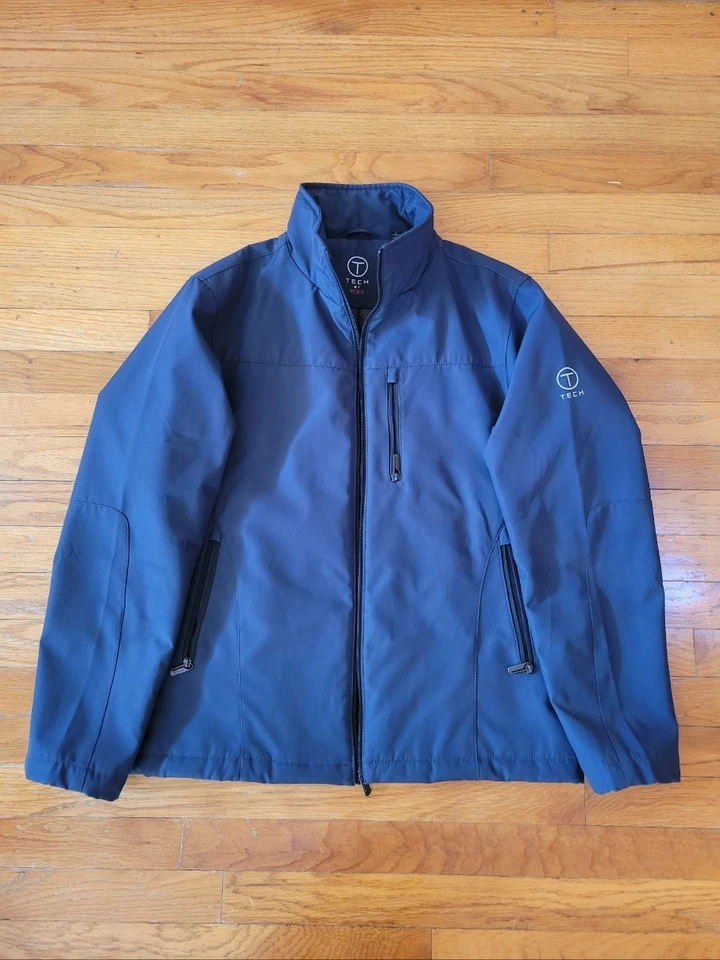 Chaqueta cortavientos TUMI Tech para hombre mediana azul marino manga larga cremallera completa Foto 3 de 4