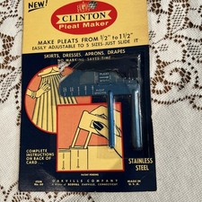 Vintage Clinton Pleat Maker Stainless Steel 1961 Made in USA No. 61 Open/package