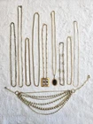 Vintage Gold Tone Necklace Lot (10) Sarah Coventry, Cameo, Artistry, Herringbone