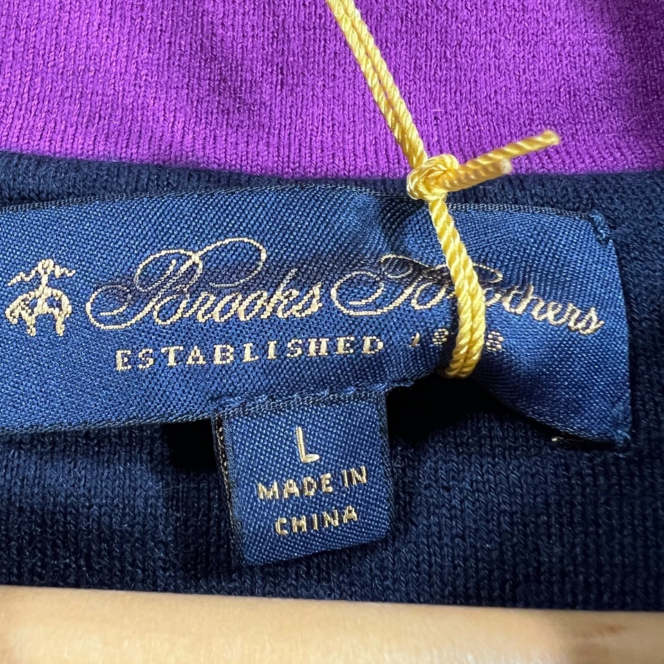 Brooks Brothers Sweater Shirt Mens Large Purple Long Sleeve Cashmere Blend New - Image 2 of 4