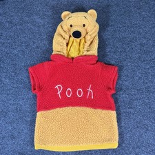 Vintage Y2K Disney Winnie the Pooh Costume Kids 2-4 Sherpa Hooded Plush Bear